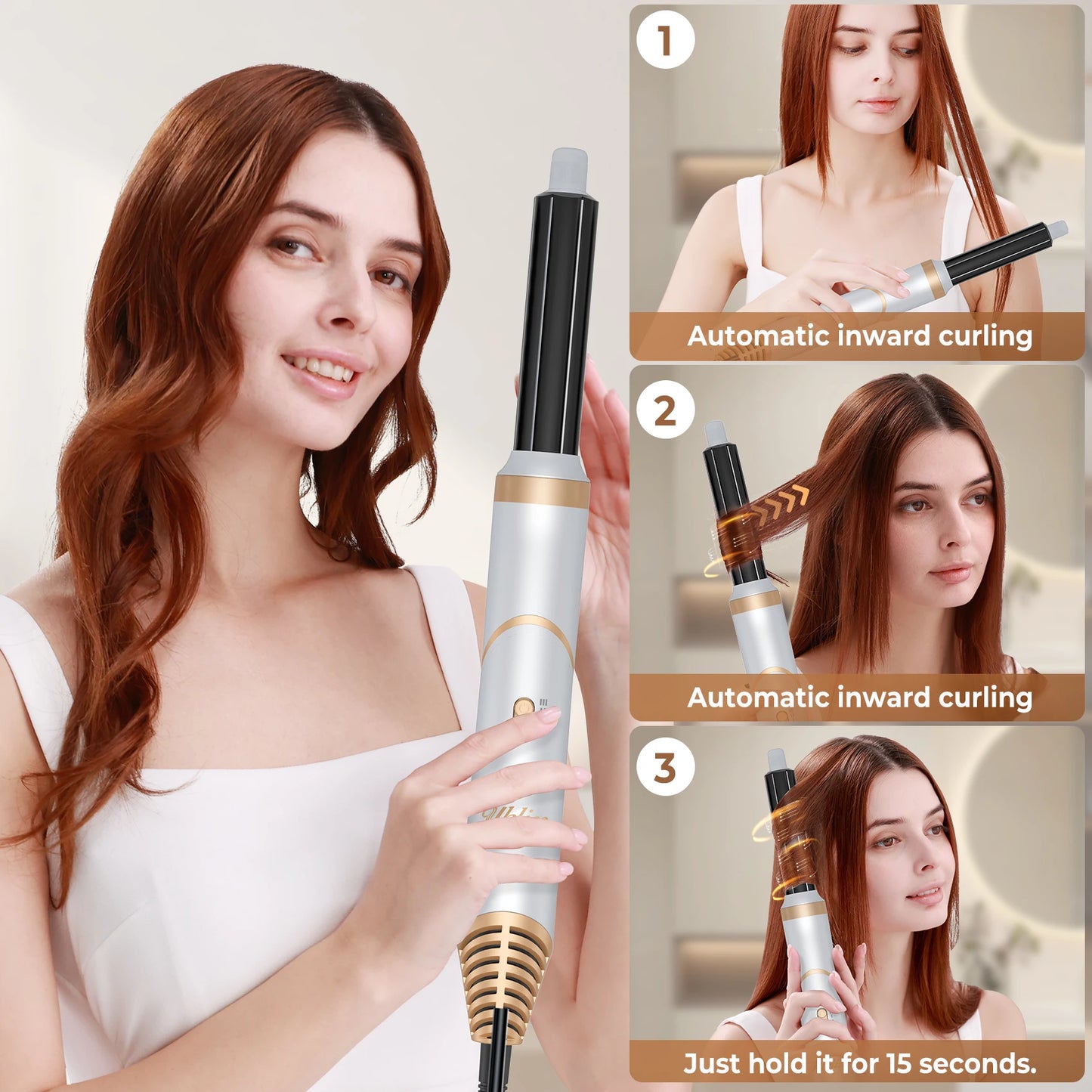 6 in 1 Hair Dryer Brush, Detachable Blow Dryer Brush Set,Negative Ionic Hot Air Brush,Hair Styling Tool,Round Hot Air Straighten