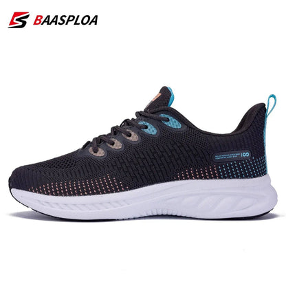 Baasploa 2022 New Women Fashion Sneaker Light Knit Running Shoes Female Tenis Sneaker Comfortable Walking Shoes - Lamiiche