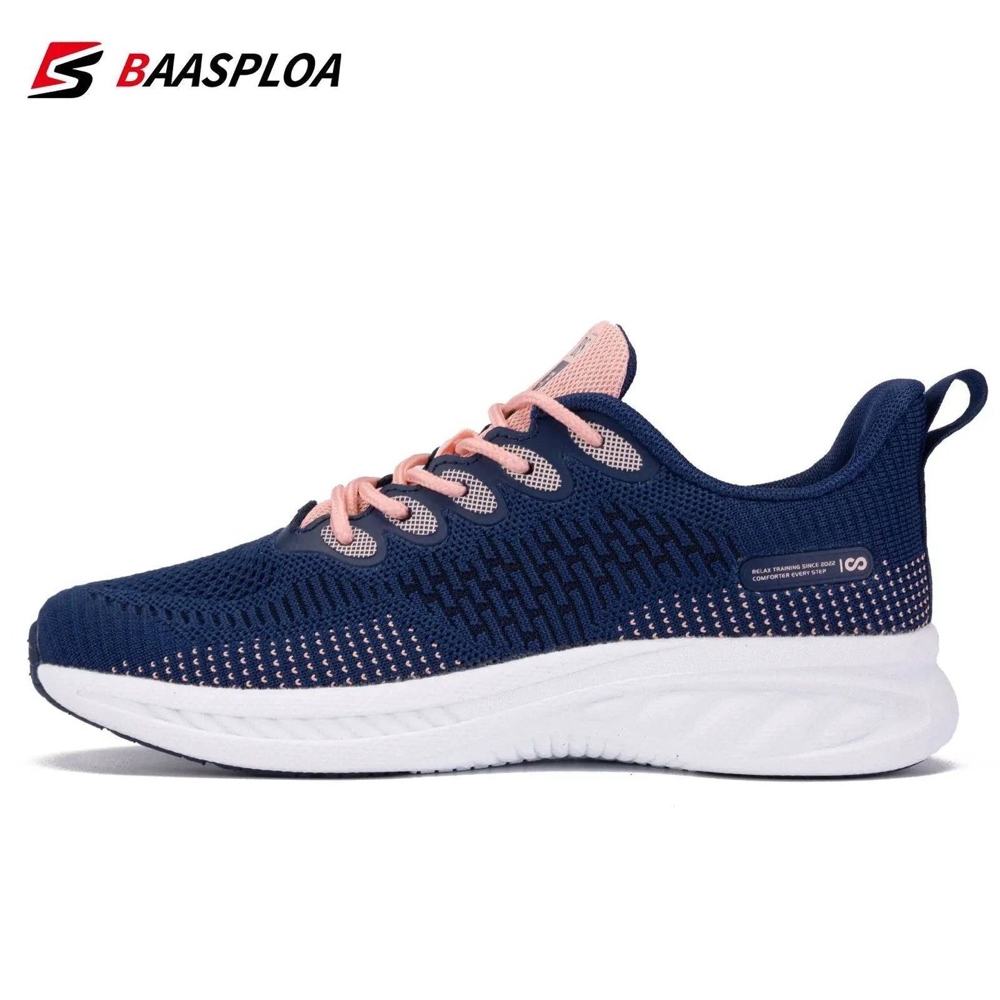 Baasploa 2022 New Women Fashion Sneaker Light Knit Running Shoes Female Tenis Sneaker Comfortable Walking Shoes - Lamiiche