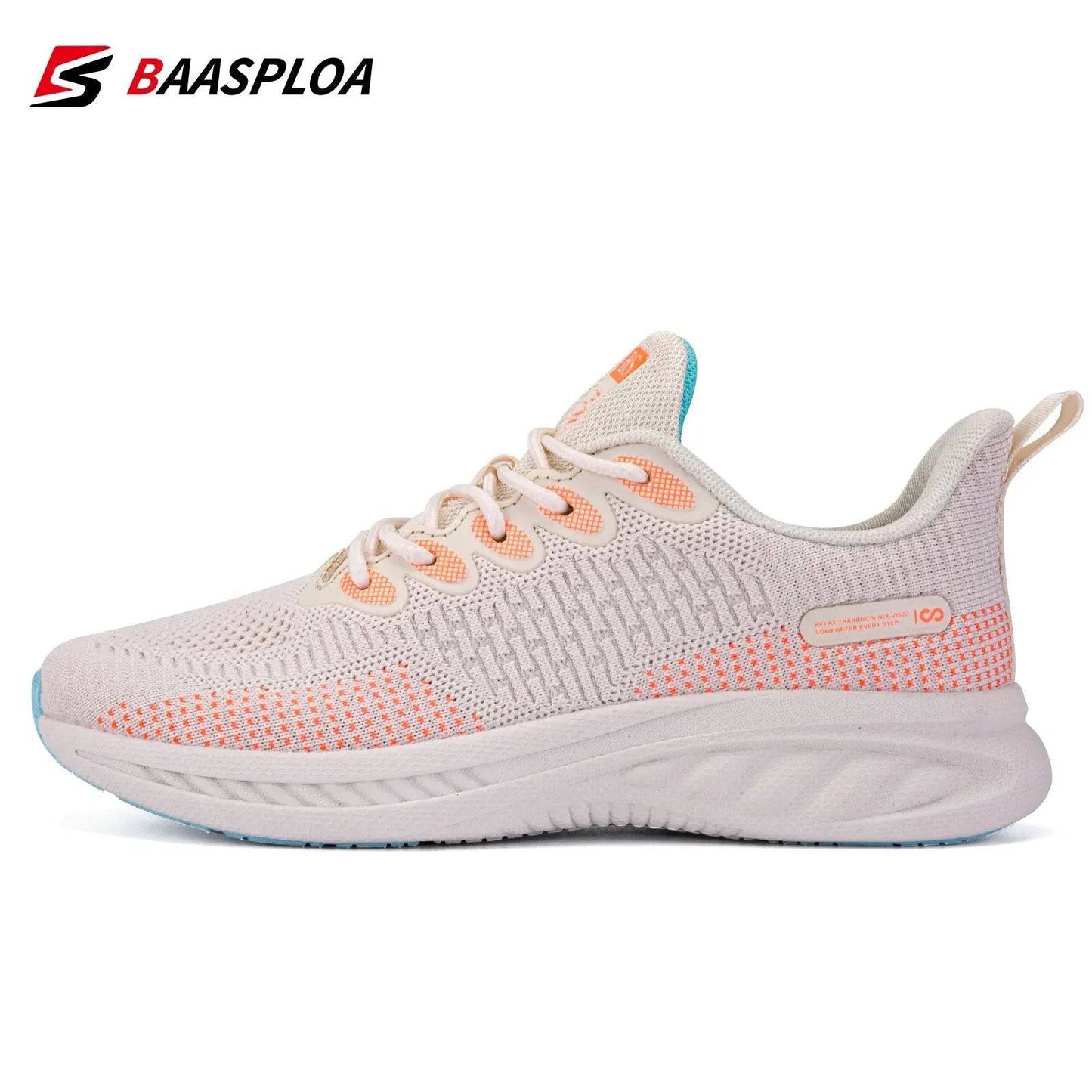 Baasploa 2022 New Women Fashion Sneaker Light Knit Running Shoes Female Tenis Sneaker Comfortable Walking Shoes - Lamiiche