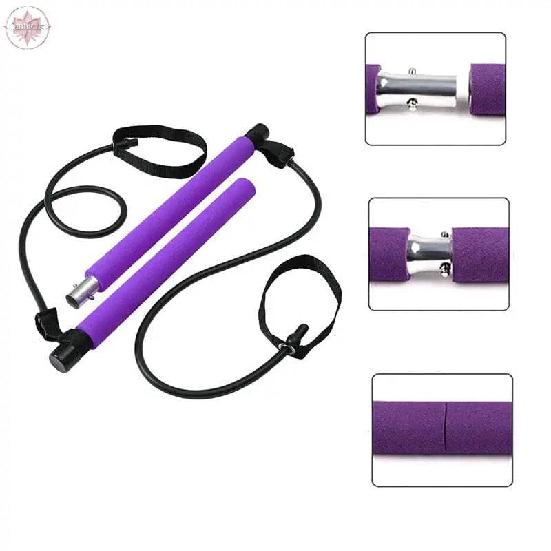 Fitness Yoga Pilates Bar Portable Gym Accessories Sport Elastic Bodybuilding Resistance Bands For Home Trainer Workout Equipment - Lamiiche