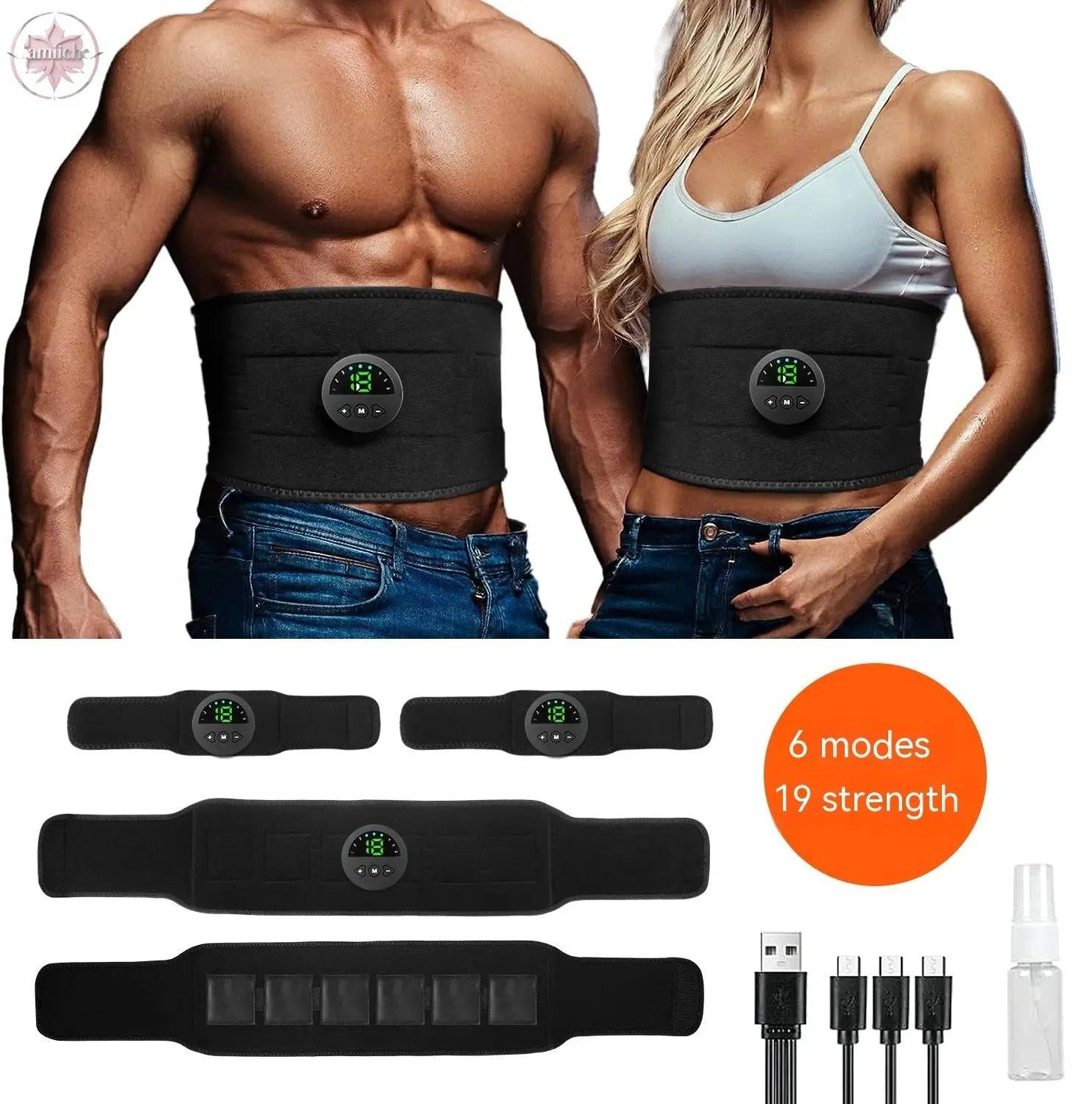 Fitness Belt Waist Massager EMS Fitness Equipment Smart Shaping Silicone Waistband - Lamiiche