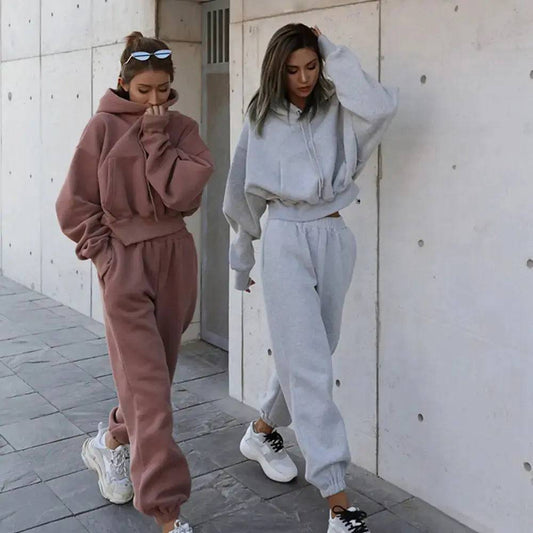 Women Warm Hoodie and Pants Set - Lamiiche