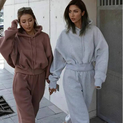 Women Warm Hoodie and Pants Set - Lamiiche