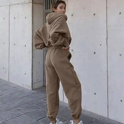 Women Warm Hoodie and Pants Set - Lamiiche