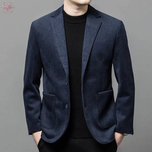 Wool thick men's middle-aged wool suit loose dad casual suit jacket Father's Day - Lamiiche