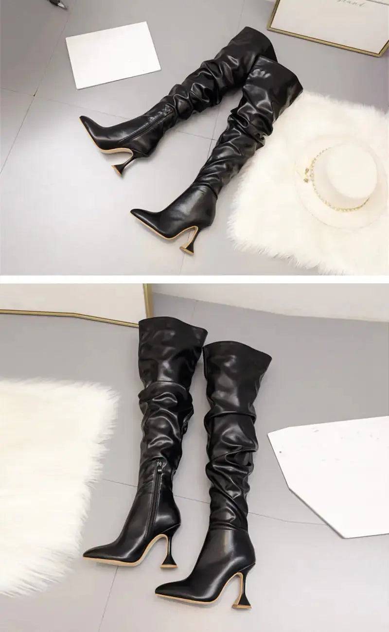 Over The Knee Boots Shoes - Lamiiche