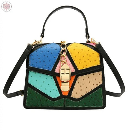 Color blocking hand-held small square bag, versatile for women, single shoulder - Lamiiche