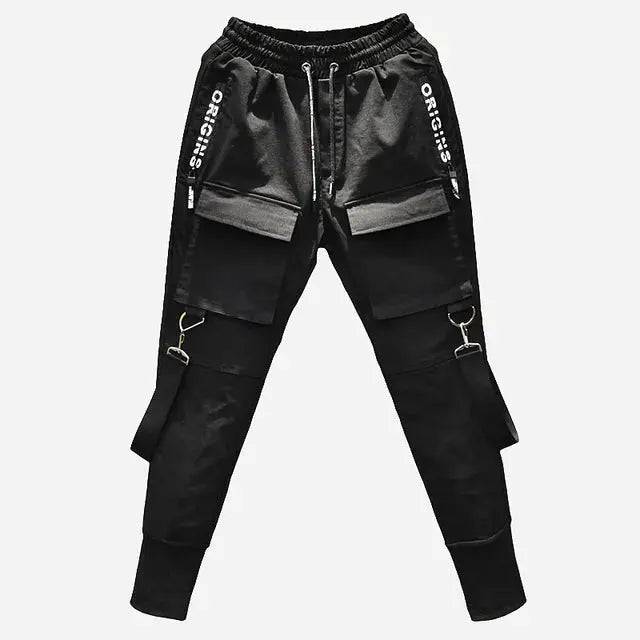 Men Multi-pocket Elastic Waist Street Punk Dancing Pant - Lamiiche