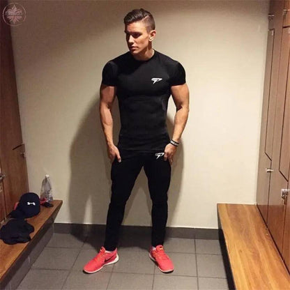 Sport T Shirt Men Rashgard Quick Dry Fit Running T-Shirt Men Fitness Tshirt Elastic Sportswear Basketball Tshirt - Lamiiche