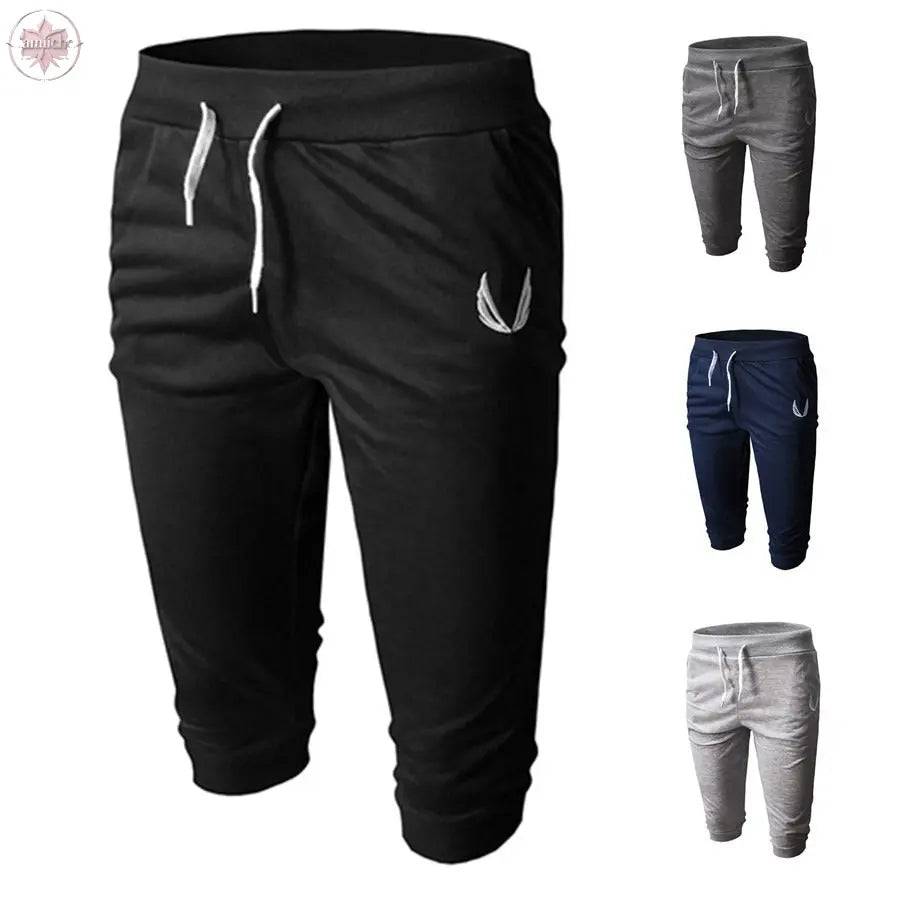 Summer casual pants men's shorts sports outdoor breathable elastic men's muscle fitness - Lamiiche