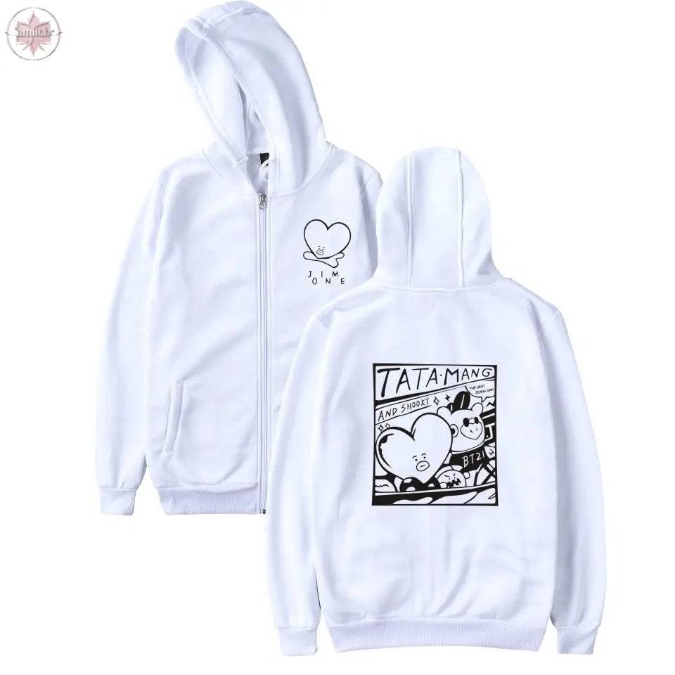 BTS Kpop Love Yourself Zipper Hoodies Sweatshirt Women/Men BTS V jimin Hooded Women/men Streetwear - Lamiiche