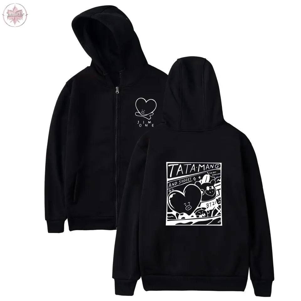 BTS Kpop Love Yourself Zipper Hoodies Sweatshirt Women/Men BTS V jimin Hooded Women/men Streetwear - Lamiiche