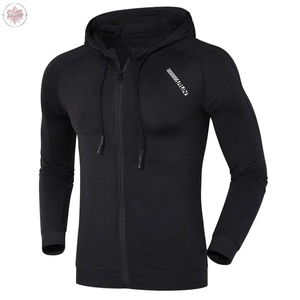 Hooded Long Sleeve Quick-dry Men Close-fitting Hoodie - Lamiiche