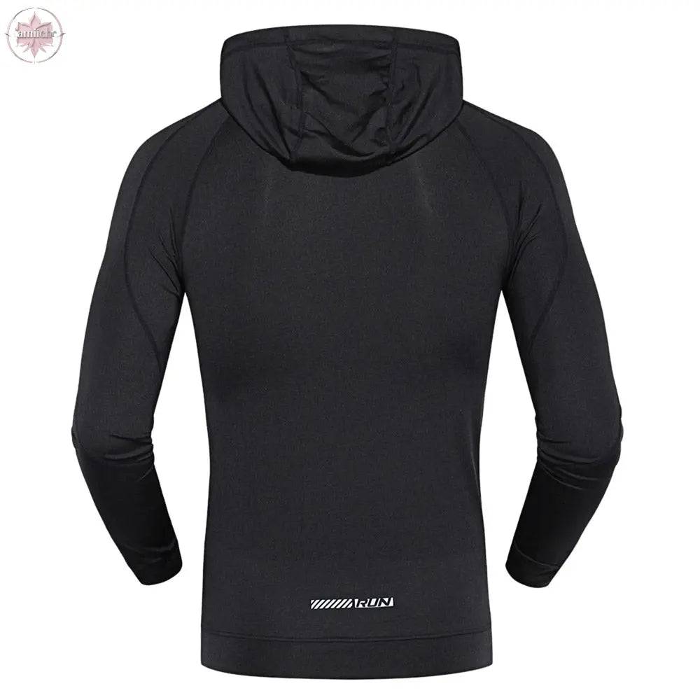 Hooded Long Sleeve Quick-dry Men Close-fitting Hoodie - Lamiiche