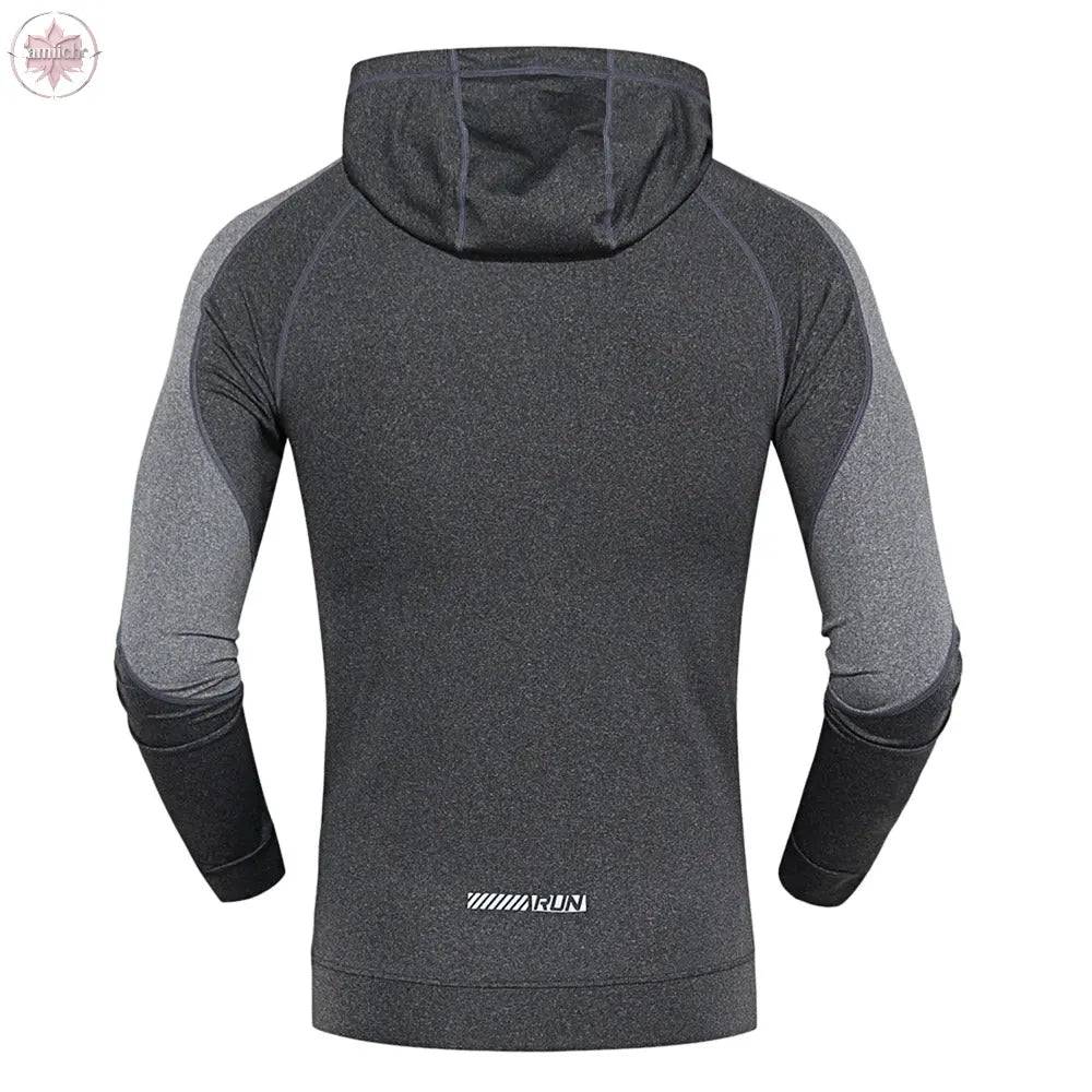 Hooded Long Sleeve Quick-dry Men Close-fitting Hoodie - Lamiiche