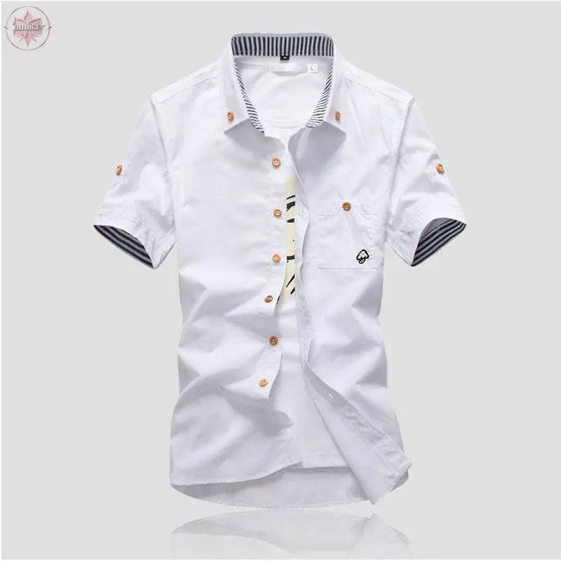 Mushroom Embroidery Mens Short Sleeve - Lamiiche