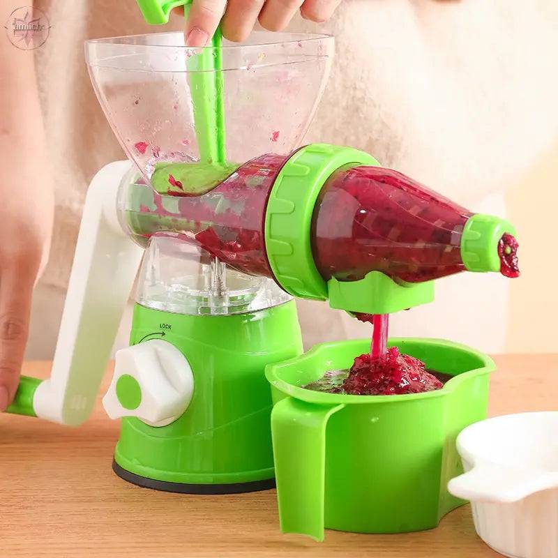 Multi Functional Manual Rotary Juicer Household Kitchen Manual Pulp Separation Juicer Small Portable Food Processor - Lamiiche