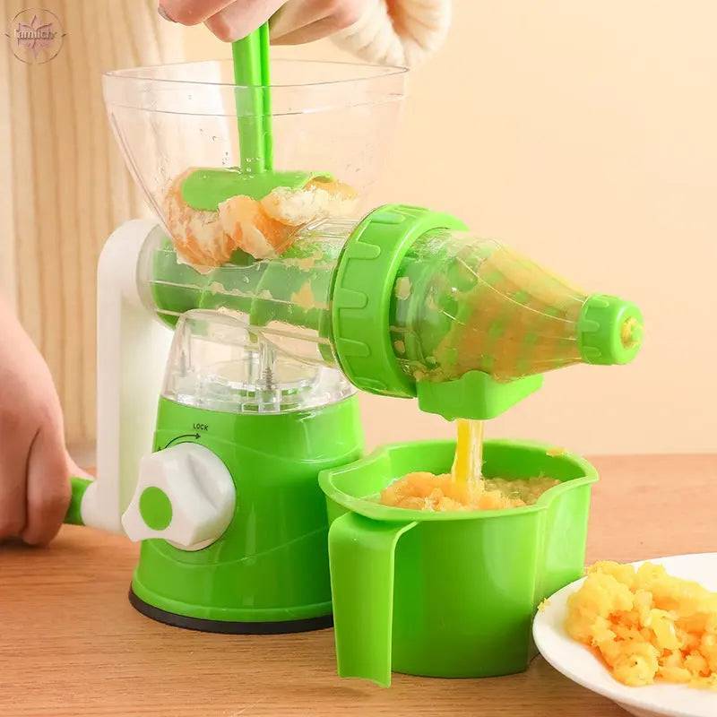 Multi Functional Manual Rotary Juicer Household Kitchen Manual Pulp Separation Juicer Small Portable Food Processor - Lamiiche