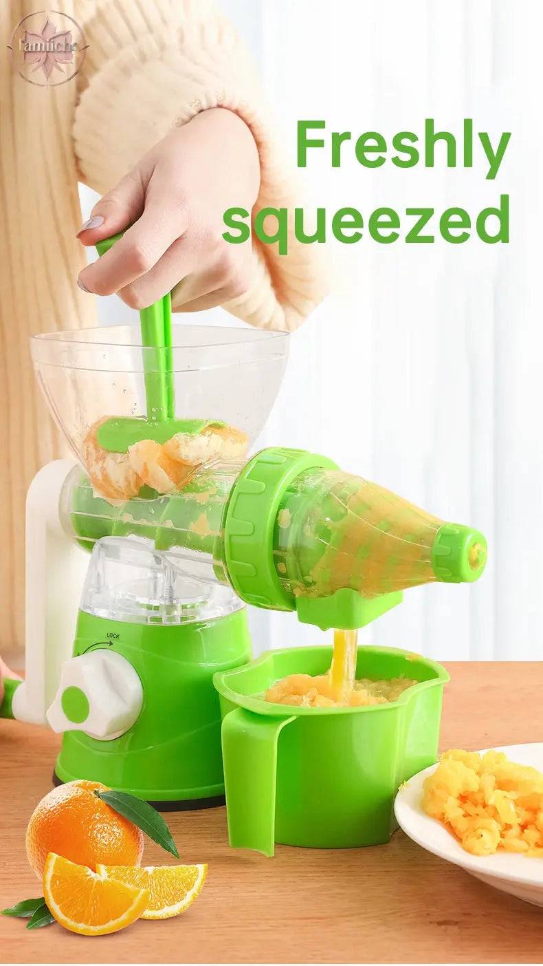 Multi Functional Manual Rotary Juicer Household Kitchen Manual Pulp Separation Juicer Small Portable Food Processor - Lamiiche