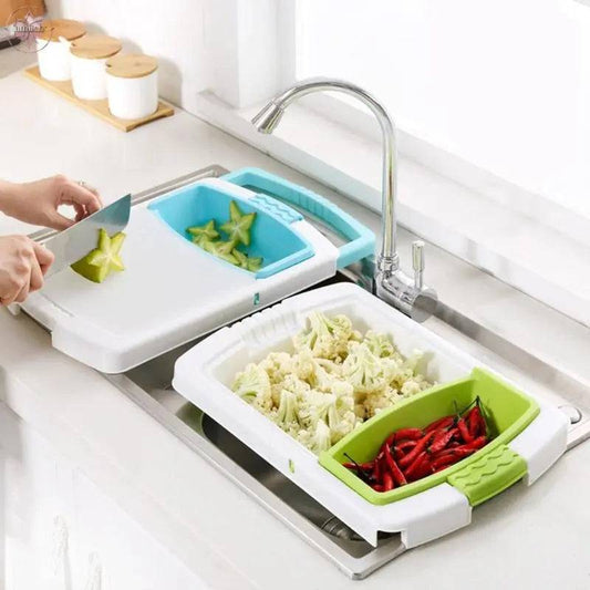 Multifunction Kitchen Chopping Blocks Sinks Drain Basket Cutting Board Vegetable Meat Tools Kitchen Accessories - Lamiiche