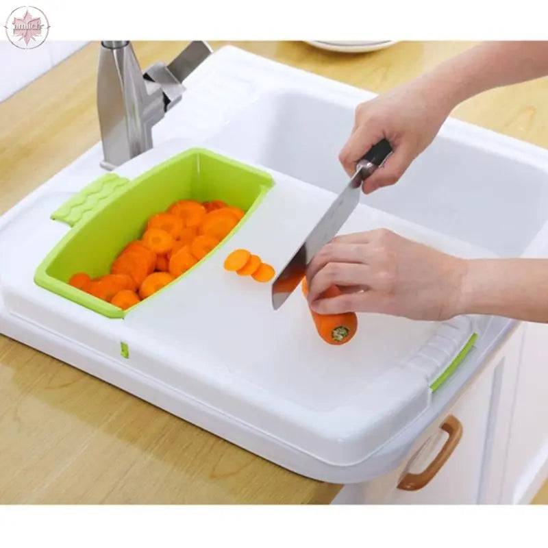 Multifunction Kitchen Chopping Blocks Sinks Drain Basket Cutting Board Vegetable Meat Tools Kitchen Accessories - Lamiiche