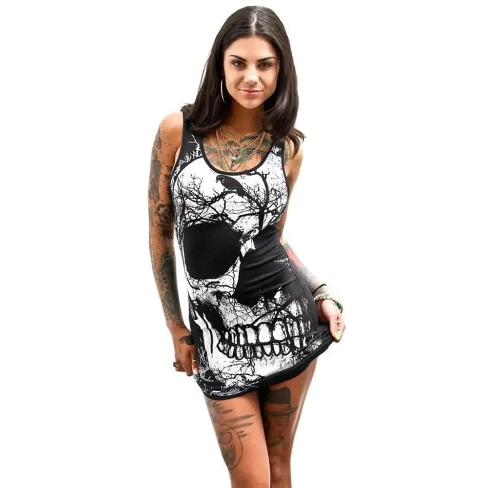 Women Raven & Skull Dress - Lamiiche