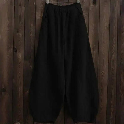 Cotton Linen Style Bloomers Wide Leg Pants - Lamiiche