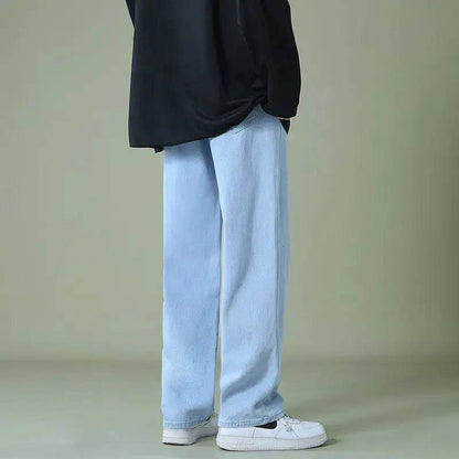 Men's Denim Wide-Leg Pants - Lamiiche