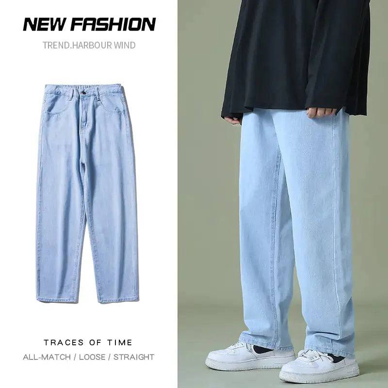 Men's Denim Wide-Leg Pants - Lamiiche