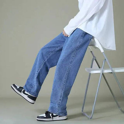 Men's Denim Wide-Leg Pants - Lamiiche