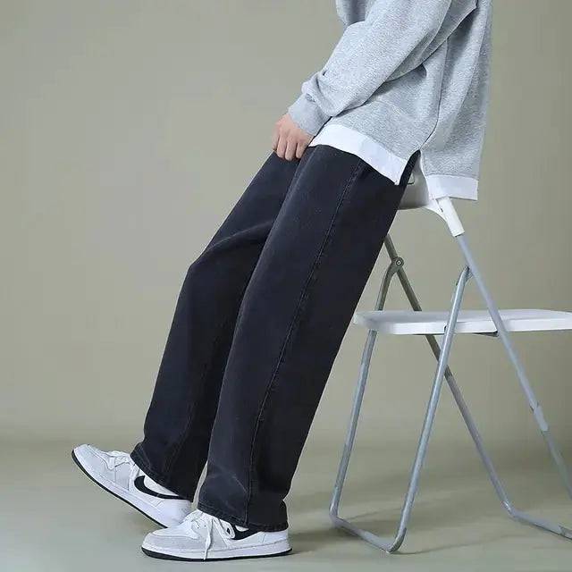 Men's Denim Wide-Leg Pants - Lamiiche