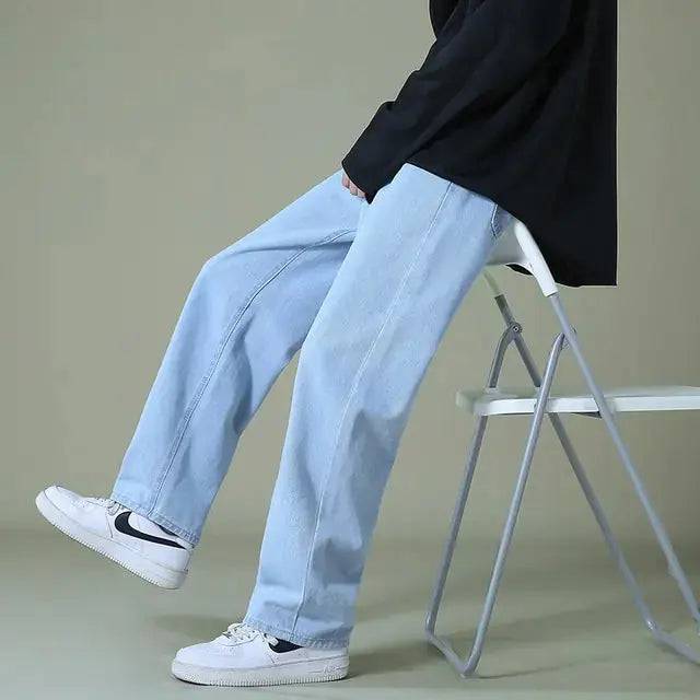 Men's Denim Wide-Leg Pants - Lamiiche