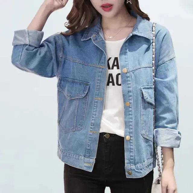 Women's Long Sleeve Denim Jacket - Lamiiche