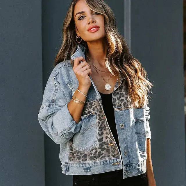 Women's Long Sleeve Denim Jacket - Lamiiche