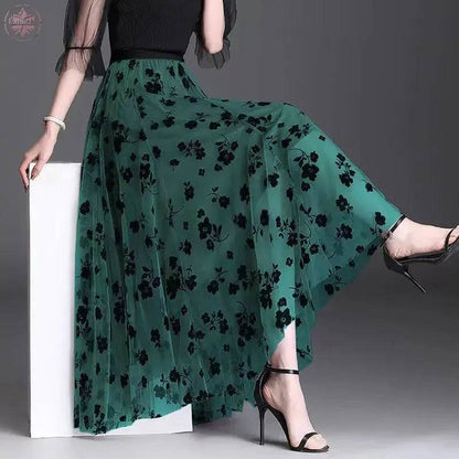 Mesh Floral Skirt For Women - Lamiiche