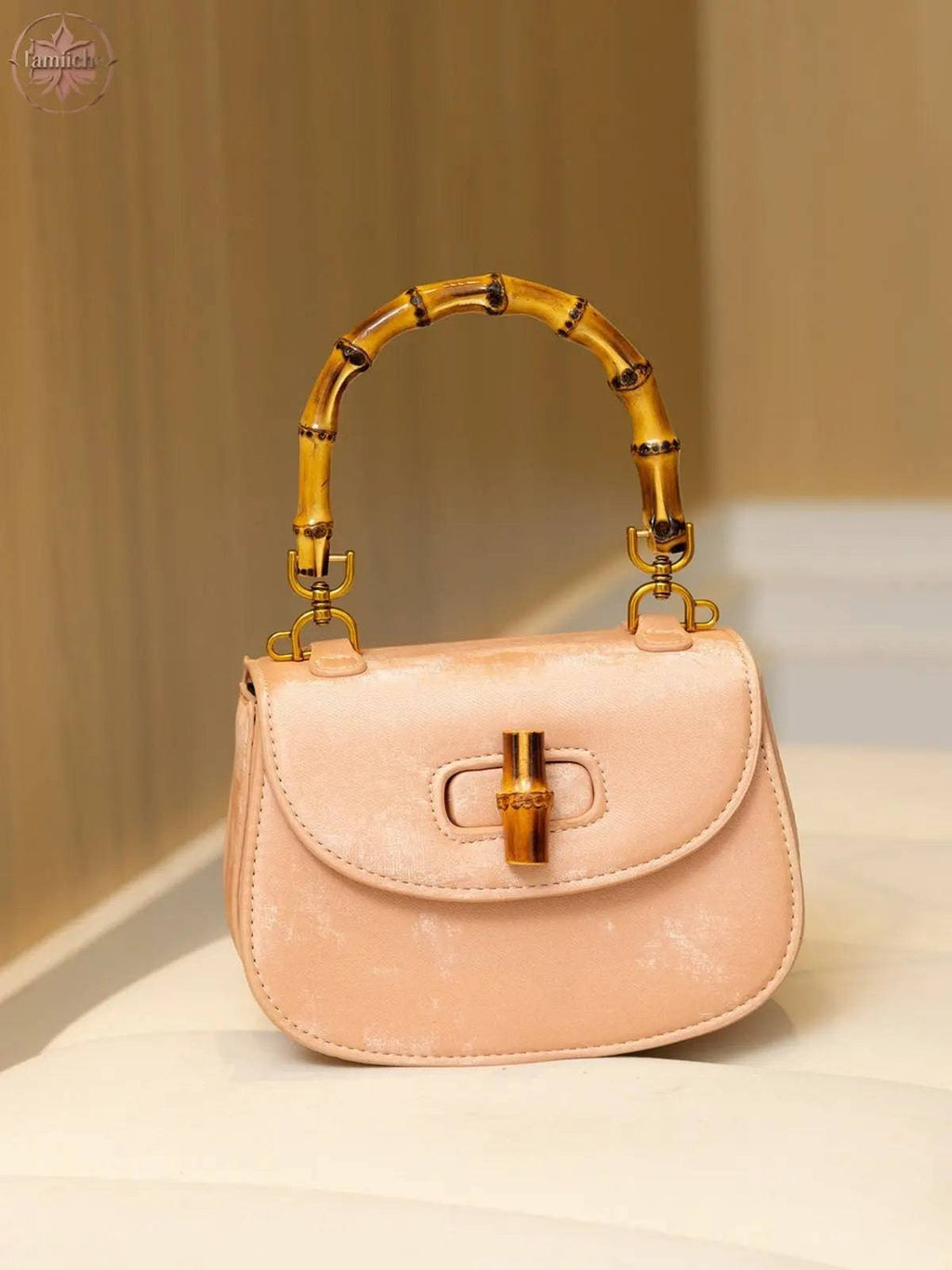 Western style bamboo joint handbag versatile commuting bag single shoulder crossbody saddle bag - Lamiiche