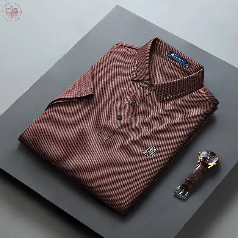 Polo collar summer casual business half sleeved Paul top short sleeved t-shirt Men's Father's Day - Lamiiche