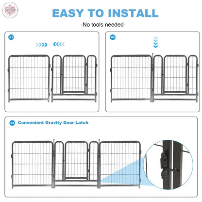 16 Panels Dog Playpen for outdoor,yard,camping,24"Height dog fence with 2 doors. - Lamiiche