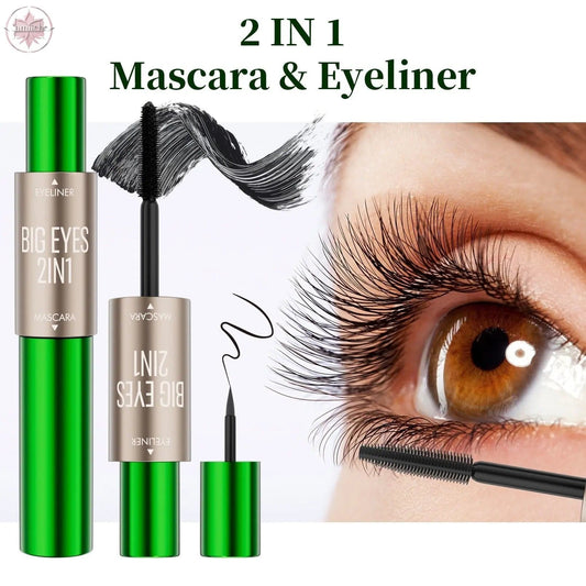 2-in-1 long and thick double-ended mascara, natural and smooth, no smudge cross-border makeup eyeliner - Lamiiche