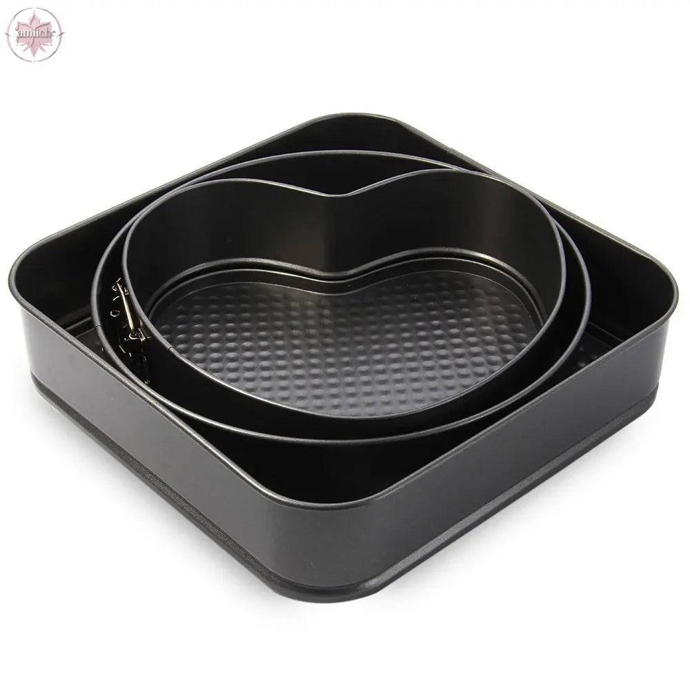 3 Set Springform Pans Cake Bakeware Mould Kitchen Accessories - Lamiiche