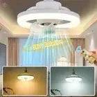 360 Rotating 48W Ceiling Fan E27 With Led Light And Remote Control 360 Rotation Cooling Electric fan Lamp Chandelier For Room Home Decor - Lamiiche