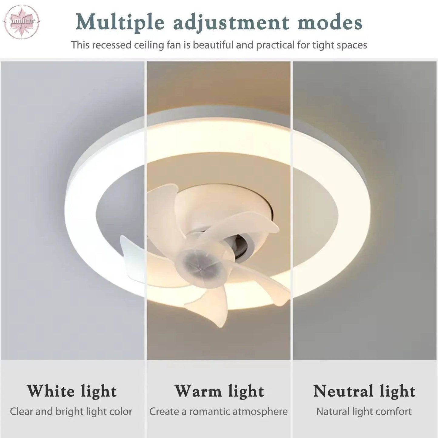 360 Rotating 48W Ceiling Fan E27 With Led Light And Remote Control 360 Rotation Cooling Electric fan Lamp Chandelier For Room Home Decor - Lamiiche