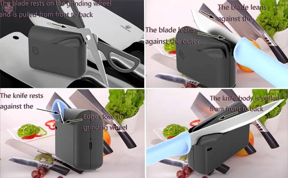Electric Knife Sharpener, Professional Knife Sharpener for Home, Stages for Kitchen Knives Quick Sharpening & Polishing - Lamiiche