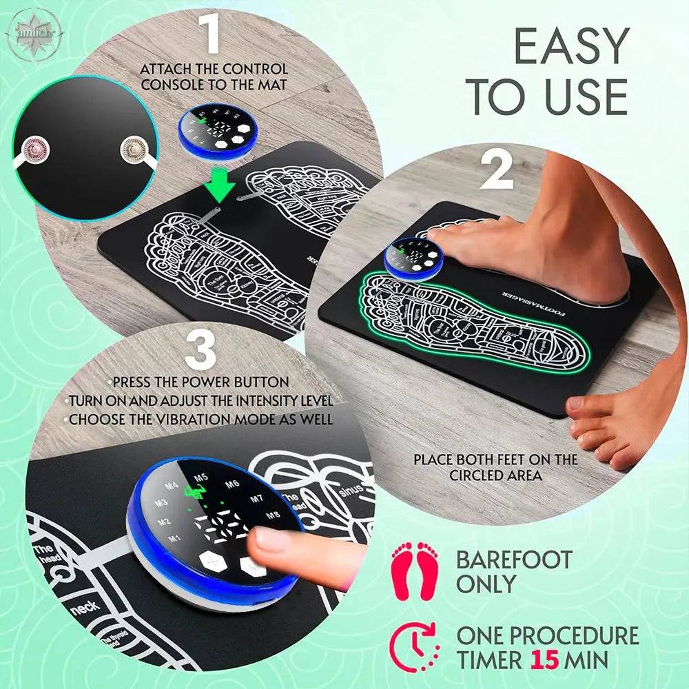 Ems Foot Stimulator Muscle Blood Circulation Feet Leg Relax Pain Relief Usb Foot Massager Mat - Lamiiche