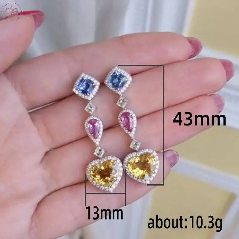 Love geometric long slimming high-end earrings - Lamiiche