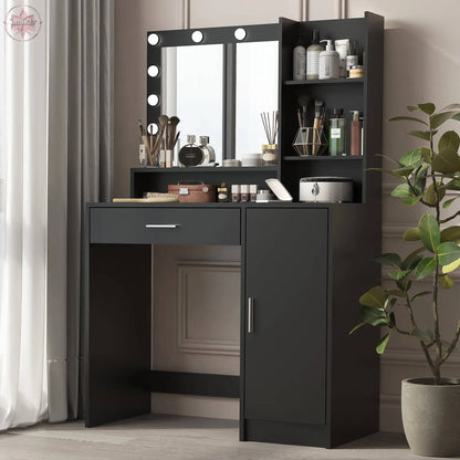 Makeup Vanity Desk with Mirror & Light - Lamiiche