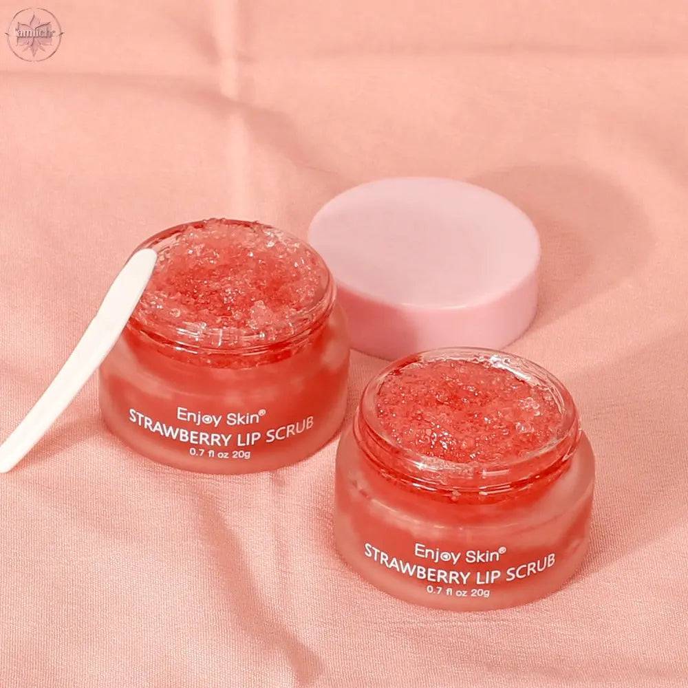 New updatse strawberry Lip Scrub Vegan Exfoliating Envase Para Sugar Pink Lip Scrub - Lamiiche