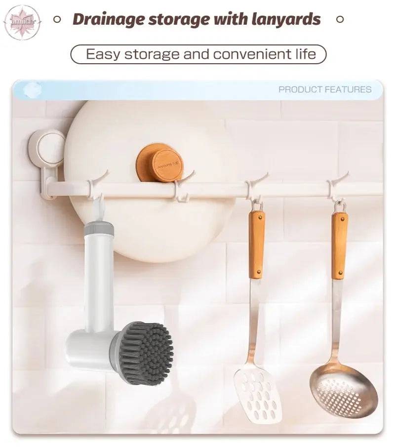 New Wireless Electric Cleaning Brush Housework Kitchen Dishwashing Brush Bathtub Tile Professional Cleaning Brush - Lamiiche