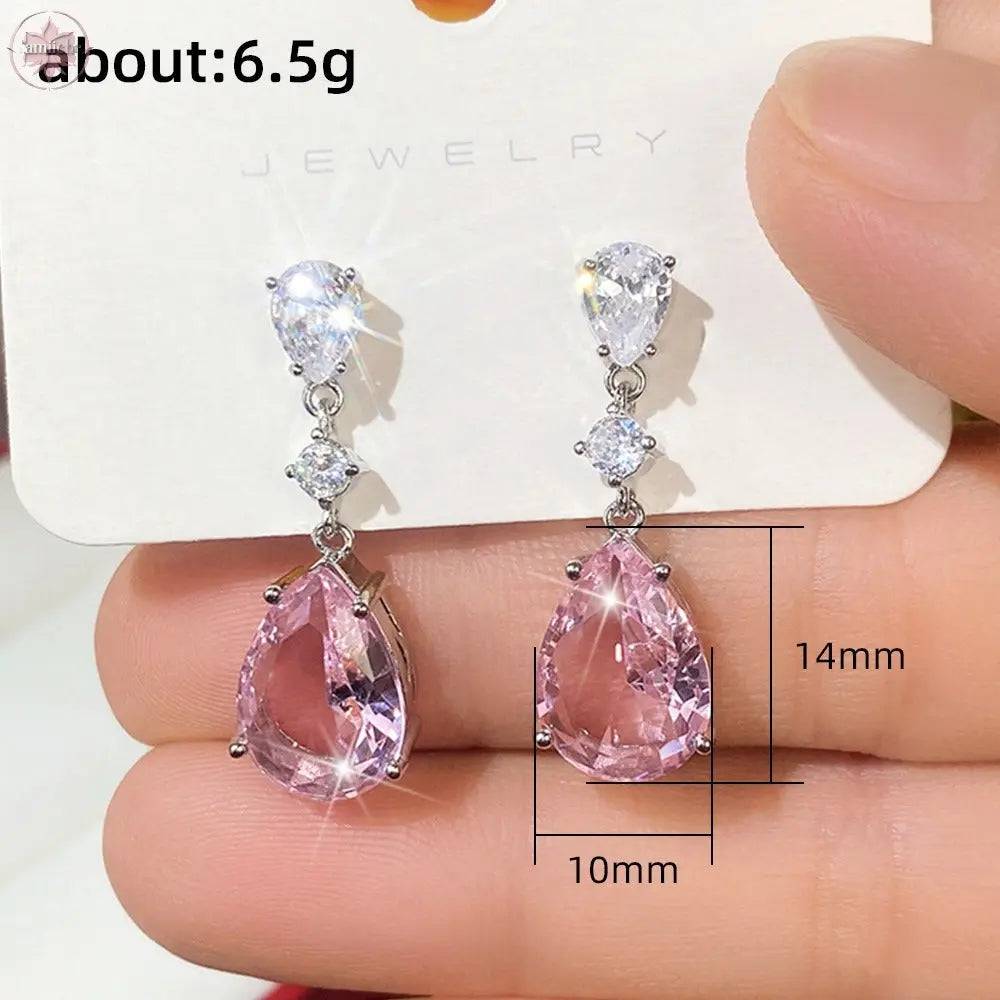 Pear shaped water drop earrings, light luxury, elegant earrings for women - Lamiiche